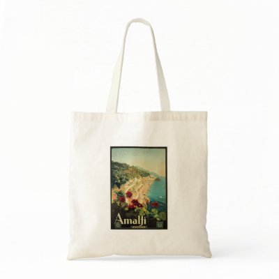 Amalfi Italia Italy Vintage Travel Art 1927 Canvas Bag by redwingshoppe