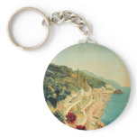 Amalfi Italia Italy Vintage Travel Art 1927 Keychain