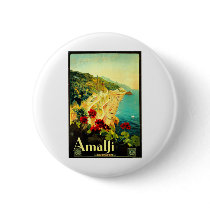 Amalfi Italy Italia VintageTravel Advertisement Buttons