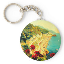 Amalfi Italy Italia VintageTravel Advertisement Key Chain