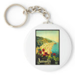 Amalfi Italy Italia VintageTravel Advertisement Keychains