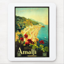 Amalfi Italy Italia VintageTravel Advertisement Mouse Pad