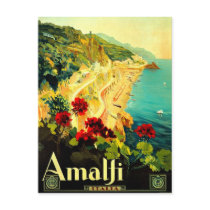 Amalfi Italy Italia VintageTravel Advertisement Postcards