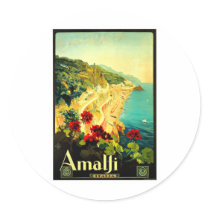 Amalfi Italy Italia VintageTravel Advertisement Stickers