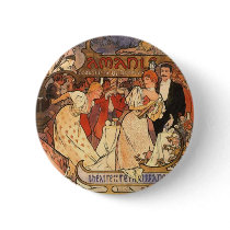 Amants, Alphonse Mucha Pinback Buttons