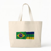 Amapá & Brazil Waving Flags Canvas Bags