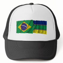 Amapá & Brazil Waving Flags Mesh Hats