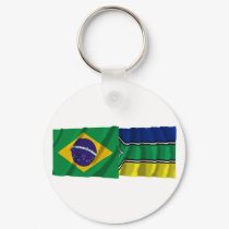 Amapá & Brazil Waving Flags keychains by Vexillophile Amapá & Brazil Waving Flags keychains