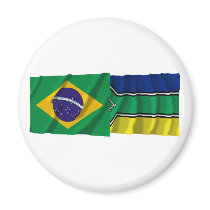 Amapá & Brazil Waving Flags Fridge Magnets