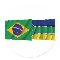 Amapá & Brazil Waving Flags Stickers