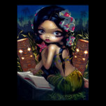 Amara and the Book ART PRINT menehune tiki lowbrow