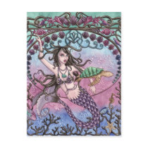 Amara - Mermaid and Turtle Postcard by nikkiburnette Amara - Mermaid and Turtle Postcard