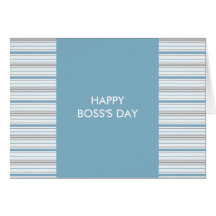 Amara Stripe Cornflower Happy Boss's Day Greeting Card