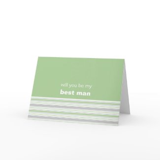 Amara Stripe pistachio Be My Best Man Card card