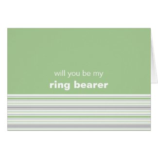 Amara Stripe pistachio Be My Ring Bearer Card card