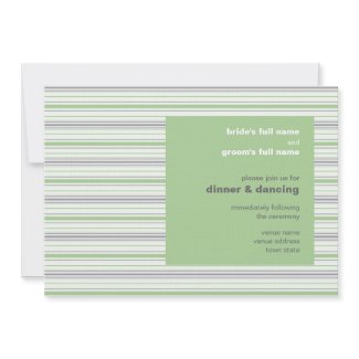 Amara Stripe pistachio Reception Invitation invitation