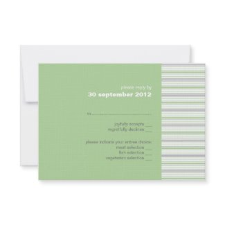 Amara Stripe pistachio RSVP Card Invitation invitation