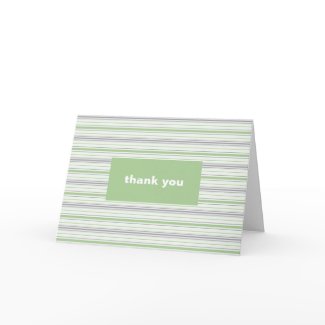 Amara Stripe pistachio Thank You Card card