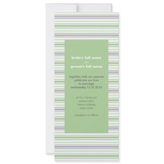 Amara Stripe pistachio Wedding Invitation invitation