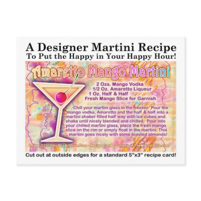 Amaretto Mango Martini Recipe Postcard by TheMartiniDiva