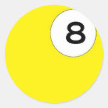 amarillo de la bola del billar pegatinas  