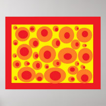 Amarillo del rojo anaranjado del poster de los col
