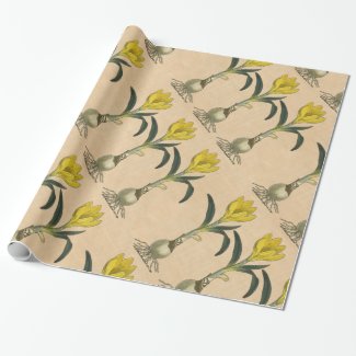 Amaryllis Botanical Vintage Garden Print Wrapping Paper