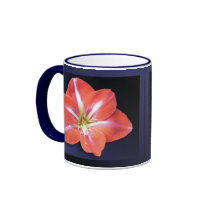 "Amaryllis" - Dark Blue Background Mug by wearartware "Amaryllis" - Dark Blue Background Mug
