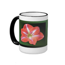 "Amaryllis" - Dark Green Background Lg Mug by wearartware "Amaryllis" - Dark Green Background Lg Mug
