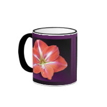 "Amaryllis" - Dark Purple Background Mug by wearartware "Amaryllis" - Dark Purple Background Mug
