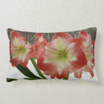 Amaryllis in Snow Holiday Throw Pillow