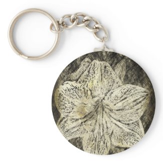 Amaryllis Old Time Sketch zazzle_keychain