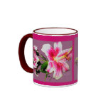 Amaryllis Rose Pink Ringer Mug