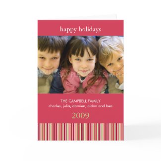 Amaryllis Stripes :: Christmas Photo Card card