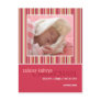 Amaryllis Stripes Pink • Baby Announcement Post Card