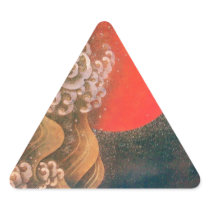 AMATERASU , SUN GODDESS ,red black brown Triangle Stickers