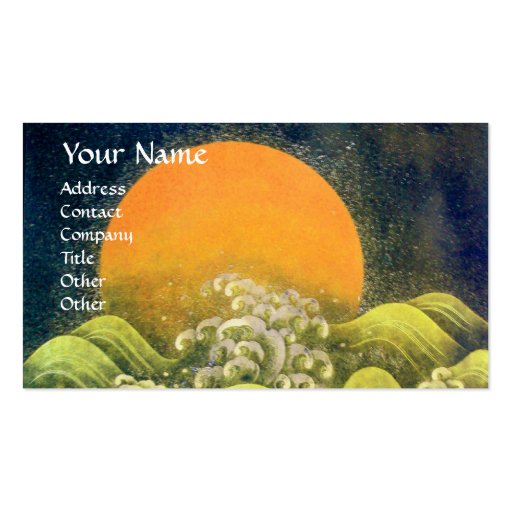 AMATERASU , SUN GODDESS ,yellow green black Business Card Template