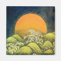 AMATERASU , SUN GODDESS , yellow green black Refrigerator Magnet
