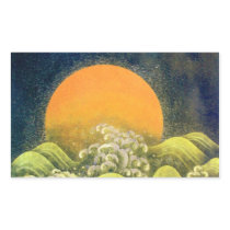 AMATERASU , SUN GODDESS ,yellow green black Rectangular Stickers