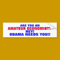AMATEUR ECONOMIST??  HEY! ..OBAMA NEEDS YOU! bumper stickers