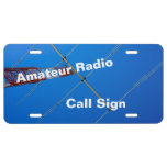 Amateur Radio Angled Antenna and Call Sign License Plate
