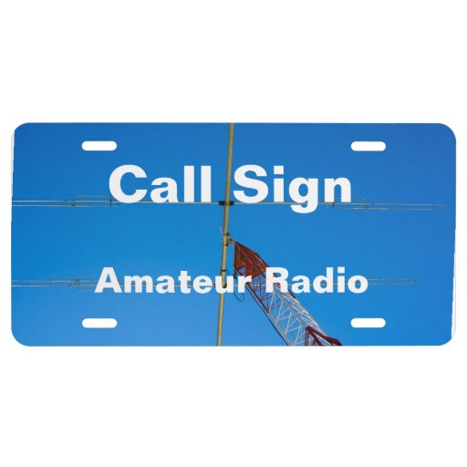 Amateur Radio Beam Antenna and Call Sign License Plate Zazzle