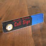 Amateur Radio Call Sign and Antenna 3 & Clock Desk Nameplate