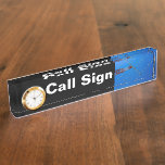 Amateur Radio Call Sign and Antenna & Clock Desk Nameplate