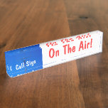 Amateur Radio Call Sign On Air White bg Desk Name Plate