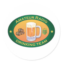Amateur Radio Drinking Team Round Stickers