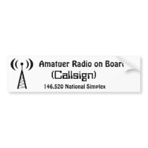 Amatuer Radio on Board - Bumper Sticker