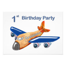 Amazing Airplane 1st Birthday Custom Invites