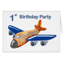 Amazing Airplane 1st Birthday Greeting Cards