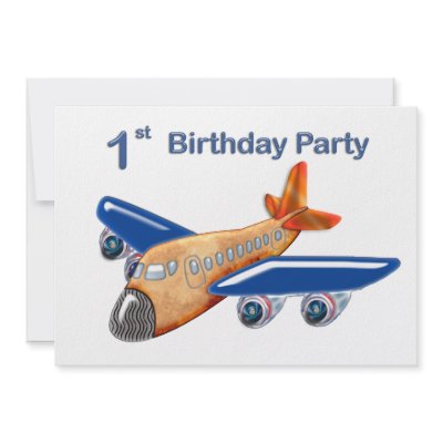 Amazing Airplane 1st Birthday Custom Invites by EHPlesser
